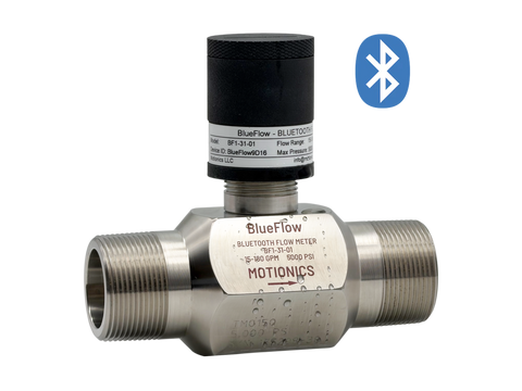 BlueFlow Bluetooth Inline Turbine Flow Meter
