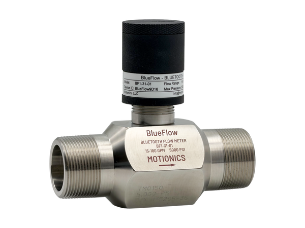 BlueFlow Bluetooth Inline Turbine Flow Meter