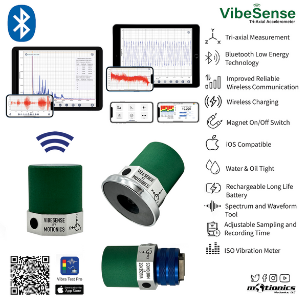 VibeSense Tri-Axial Wireless Vibration Accelerometer